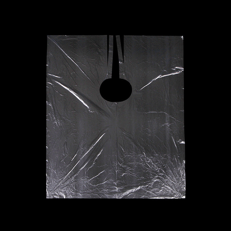 Disposable plastic shawl in barber shop