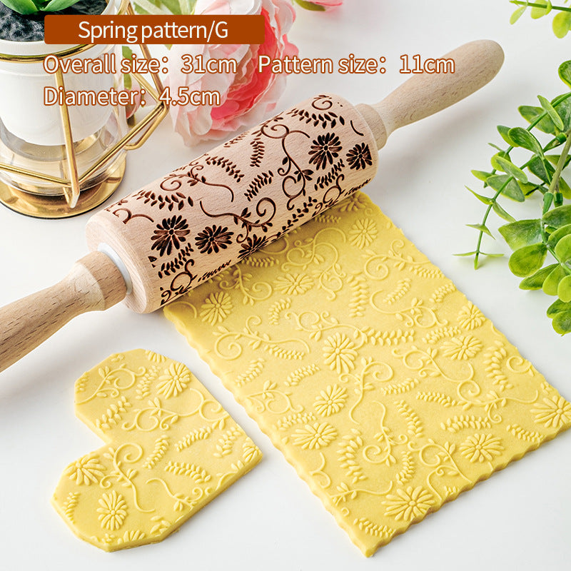 Home Cookie Flip Crust Print Roller Kitchen Baking Tools