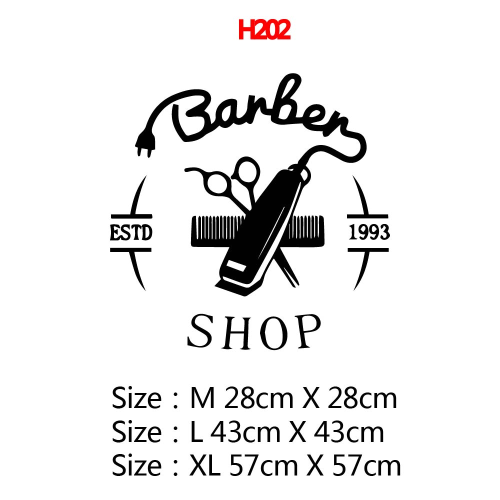Carved Pattern Barber Shop Window Sticker