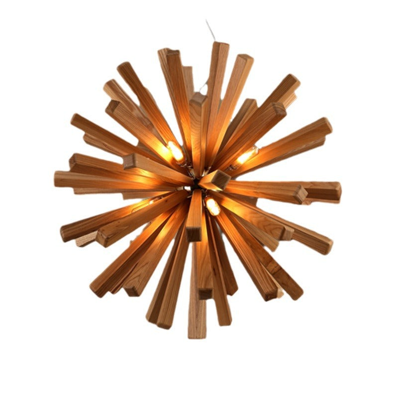 Creative Personality Chandelier Nordic Solid Wood Art Bedroom Lamps Shop Shop Barber Shop Study And Restaurant