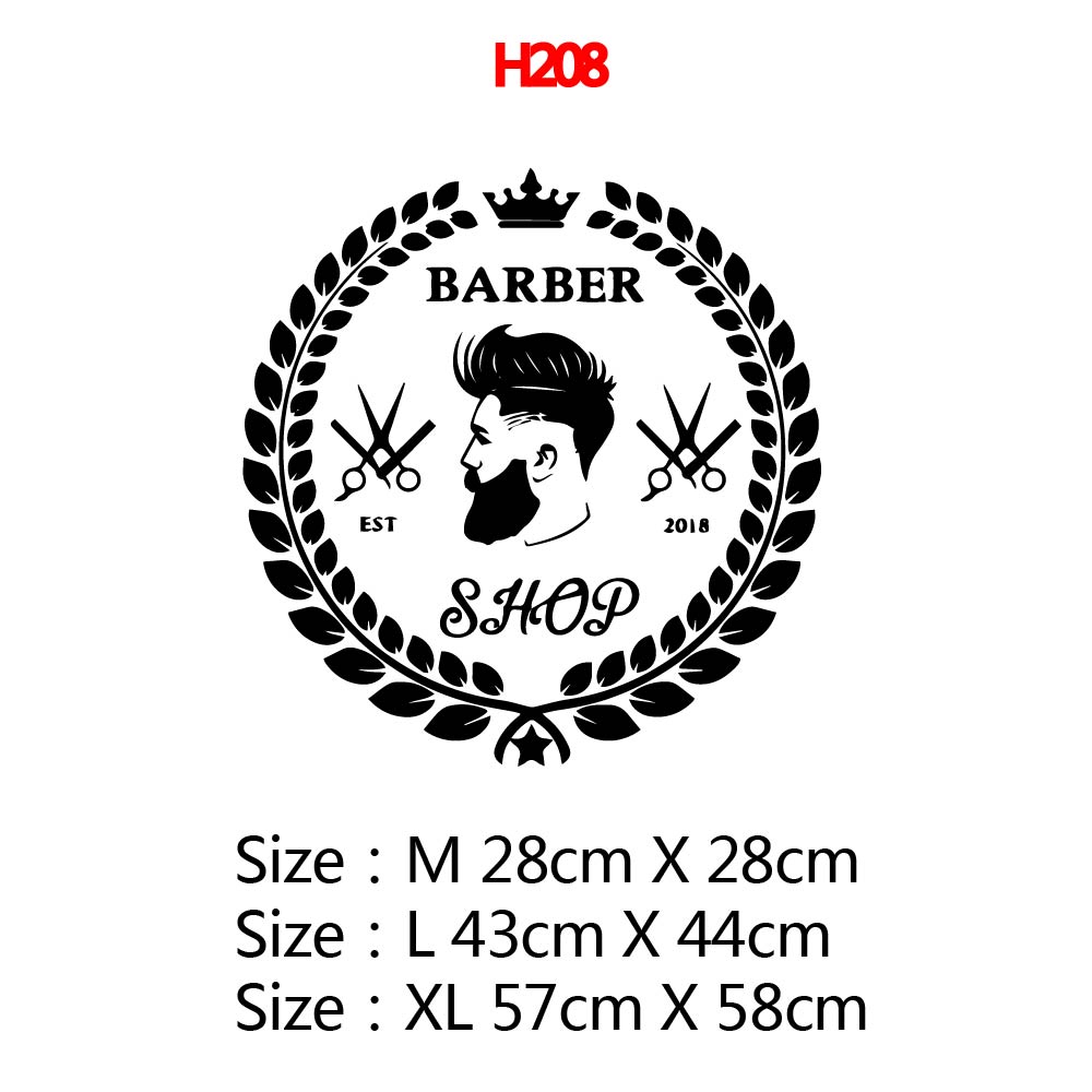 Carved Pattern Barber Shop Window Sticker