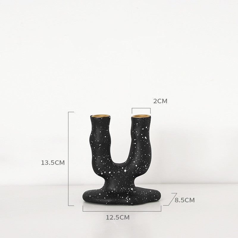 Ink Sprinkling Candlestick Coffee Shop Decorations