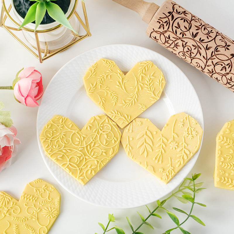 Home Cookie Flip Crust Print Roller Kitchen Baking Tools