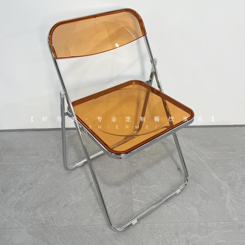 Industrial Style Coffee Shop Milk Tea Shop Stainless Steel Folding Chair