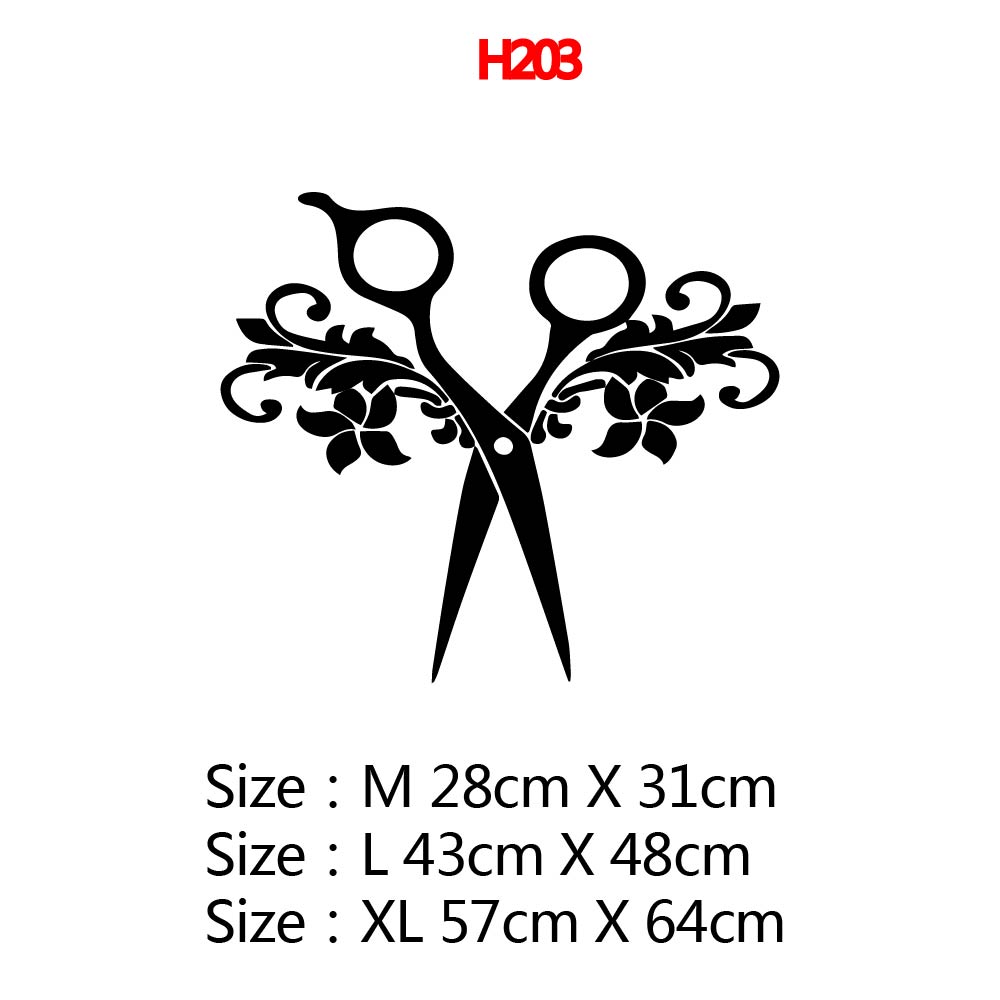 Carved Pattern Barber Shop Window Sticker