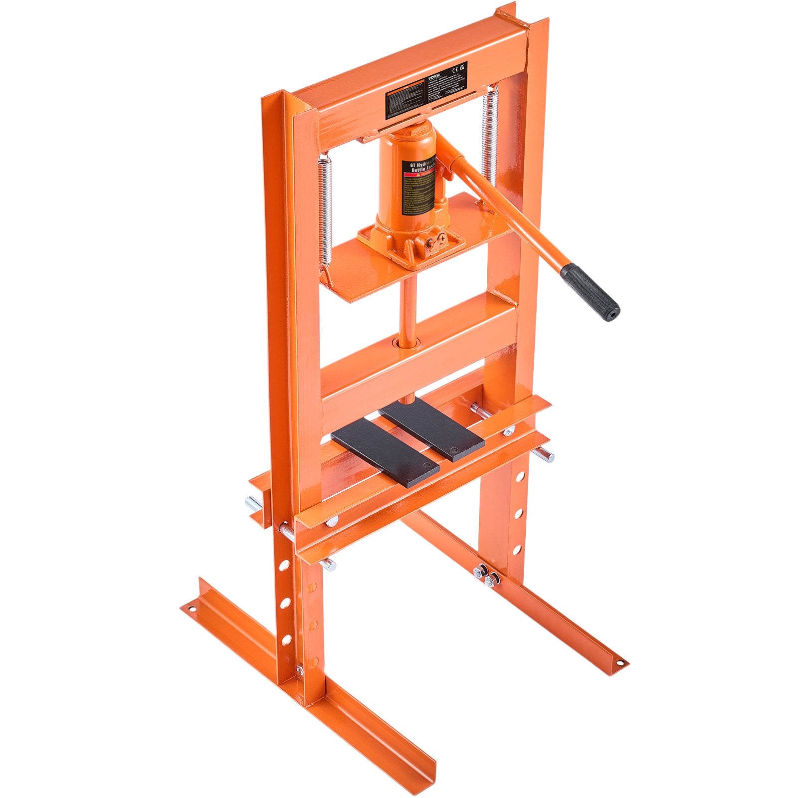 Hydraulic Shop Press, 6 Ton H-Frame Hydraulic GarageShop Floor Press, Adjustable Shop Press With Press Plates, Heavy Duty Hydraulic Press For Garage, Shop, Workshop