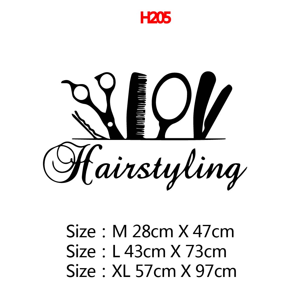 Carved Pattern Barber Shop Window Sticker