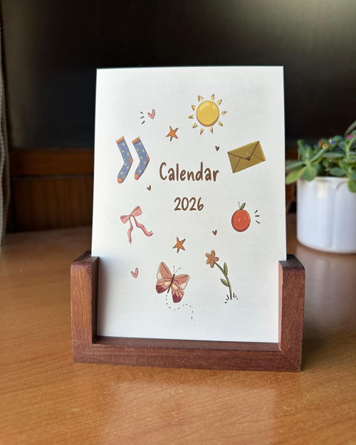 Calendar 2026 | A Year of Quiet Comfort and Magic - With Wooden Stand