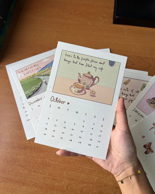 Calendar 2026 | A Year of Quiet Comfort and Magic - With Wooden Stand