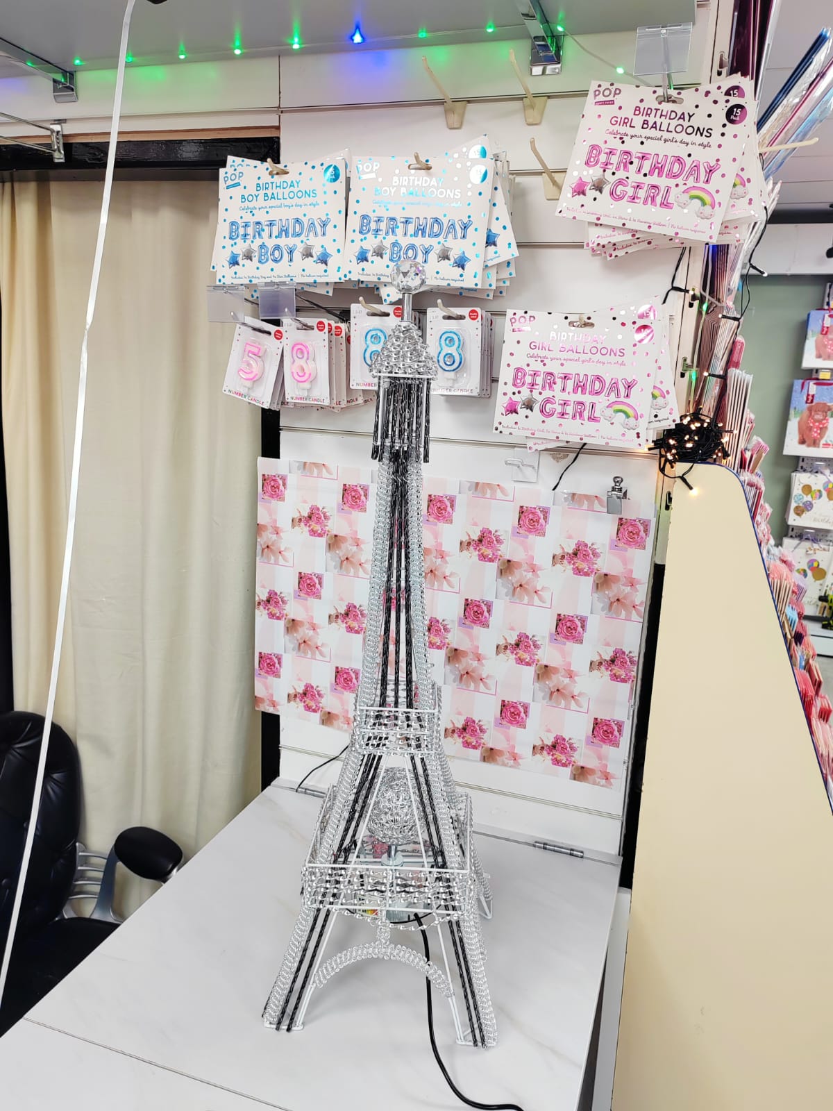 Small Clear Crystal Diamante LED Eiffel Tower Table Lamp