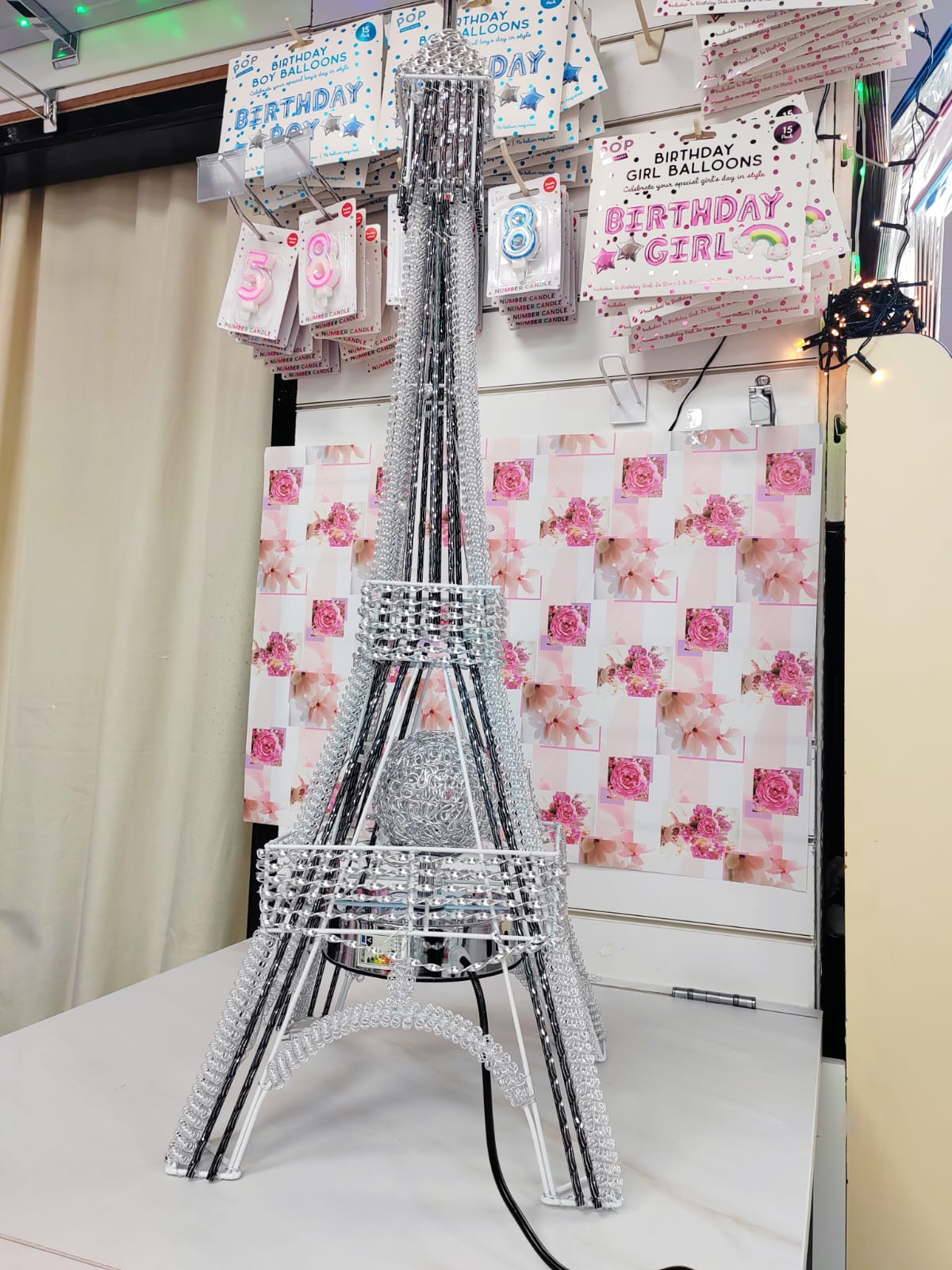 Small Clear Crystal Diamante LED Eiffel Tower Table Lamp
