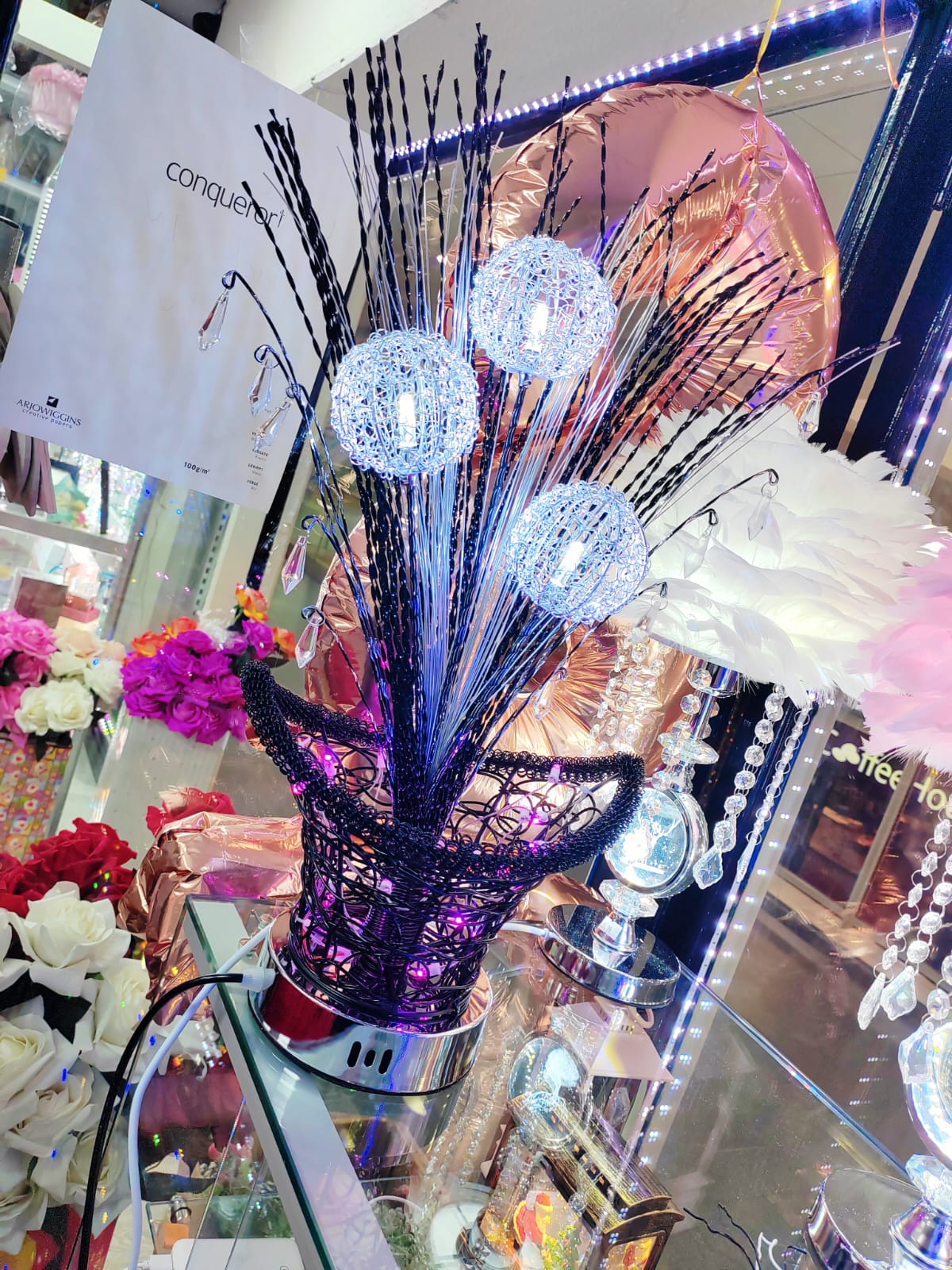 Led Colour Changing Aluminium Silver Flower Table Lamp Mood Lighting Bed Side...