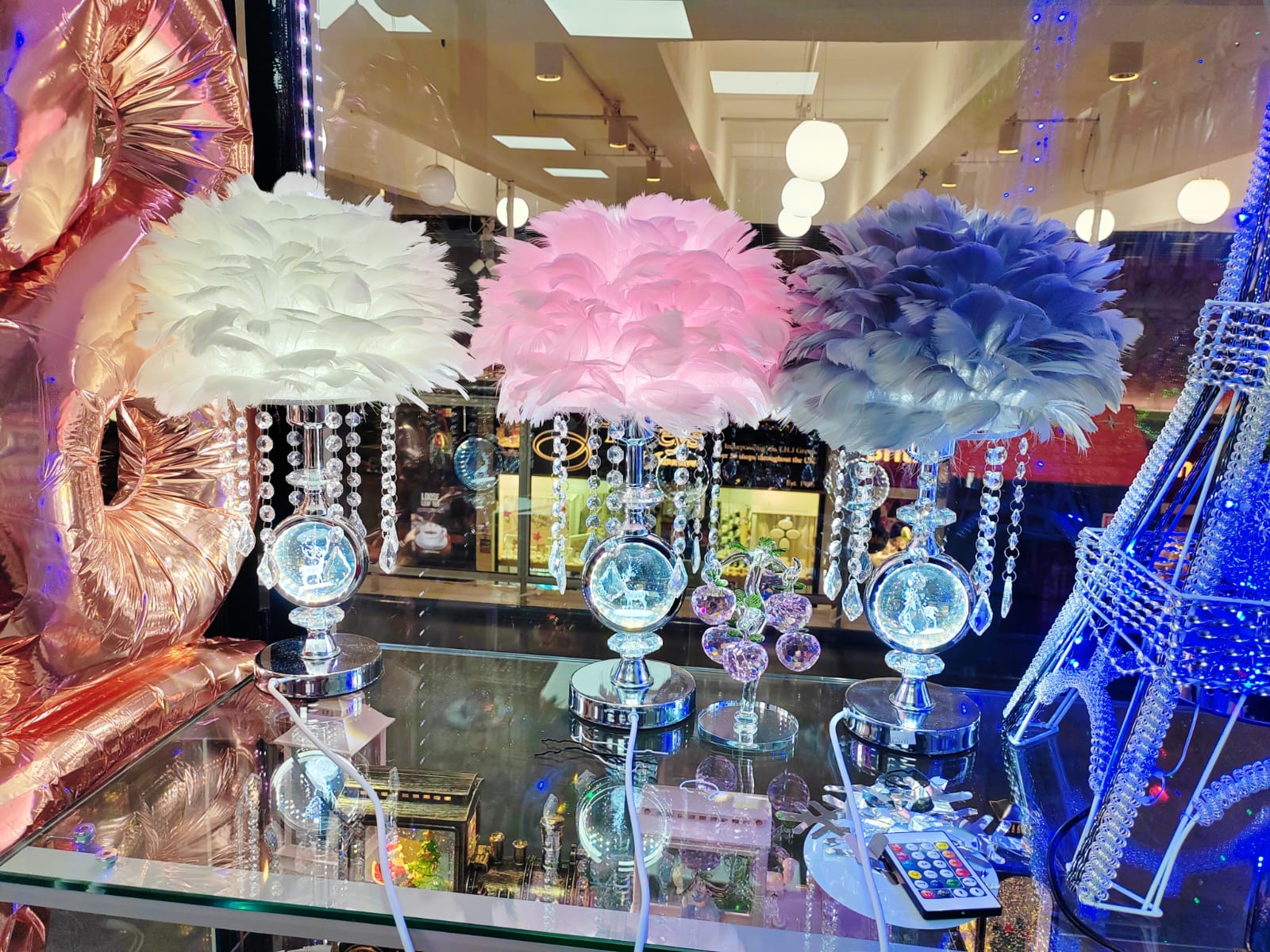 Feather Crystal Table Lamp