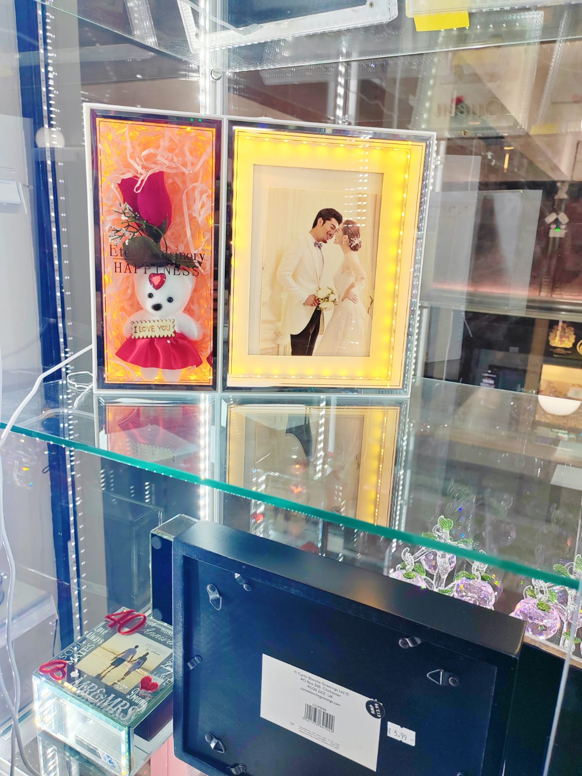 Dinazire Photo Frame Gift with 2 Rings ,Photo Frame Special Customized Gift/Engagement Gift/Gift for