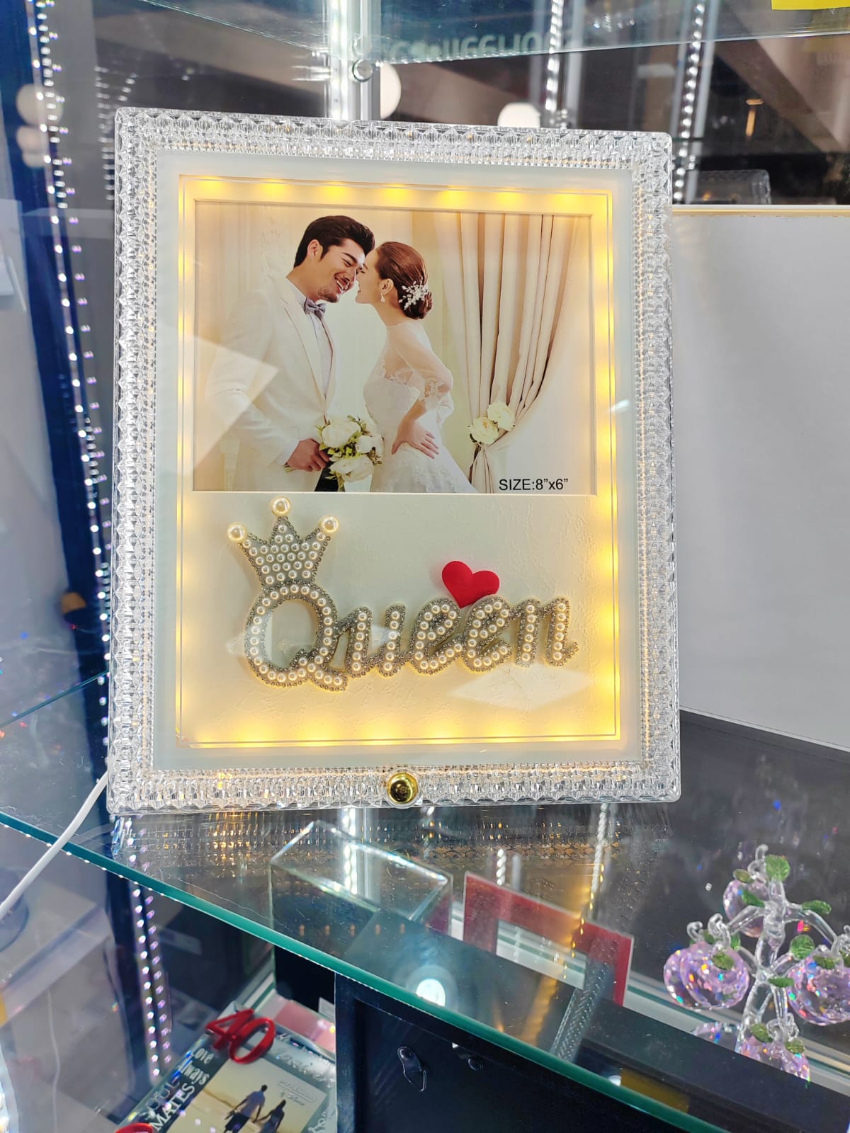 Dinazire Photo Frame Gift with 2 Rings ,Photo Frame Special Customized Gift/Engagement Gift/Gift for