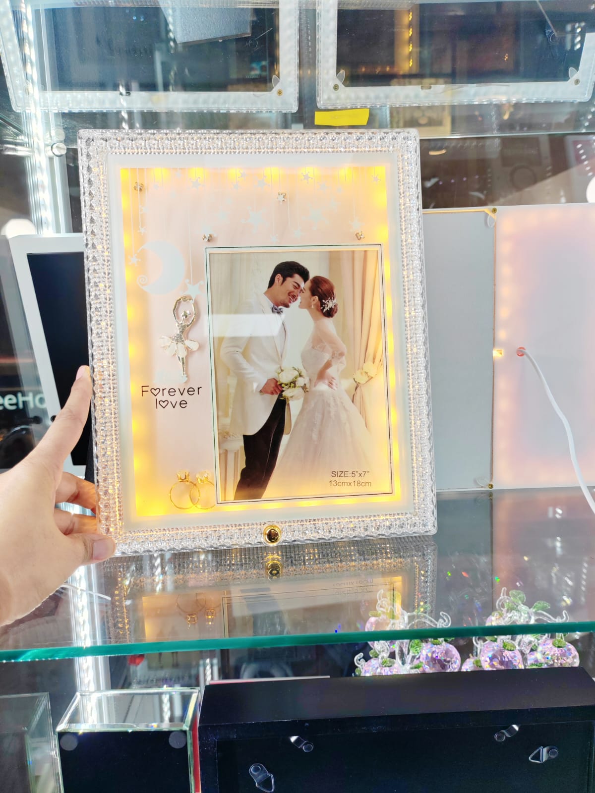 NEW Wedding Photo Frame as Memorial Gifts Glass picture frame with LED light Sublimation Picture Frame