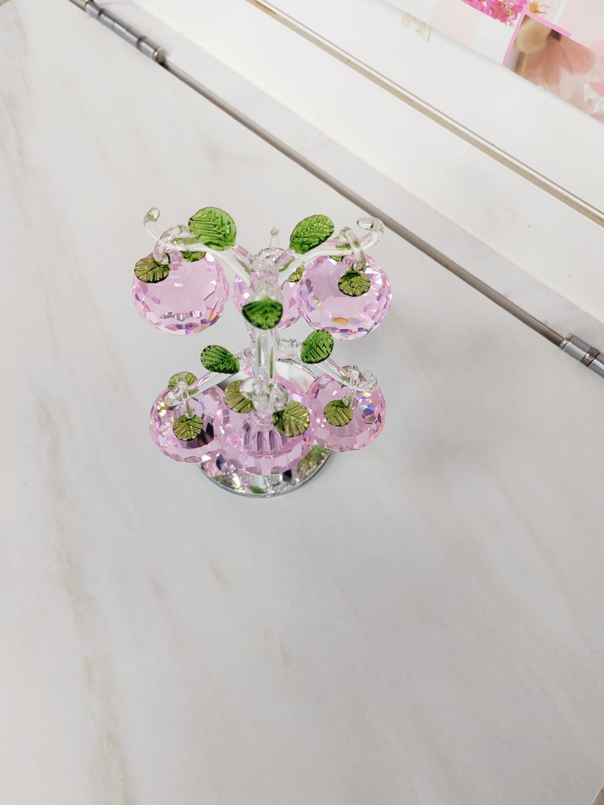 Glass Crystal Apple Tree with 6pcs