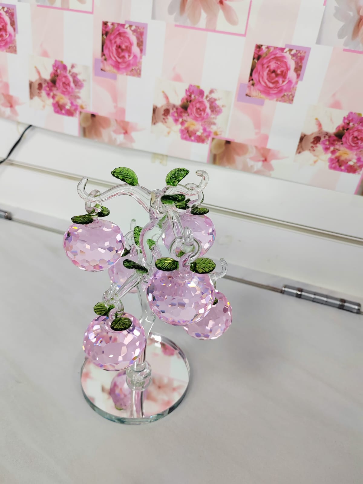 Glass Crystal Apple Tree with 6pcs
