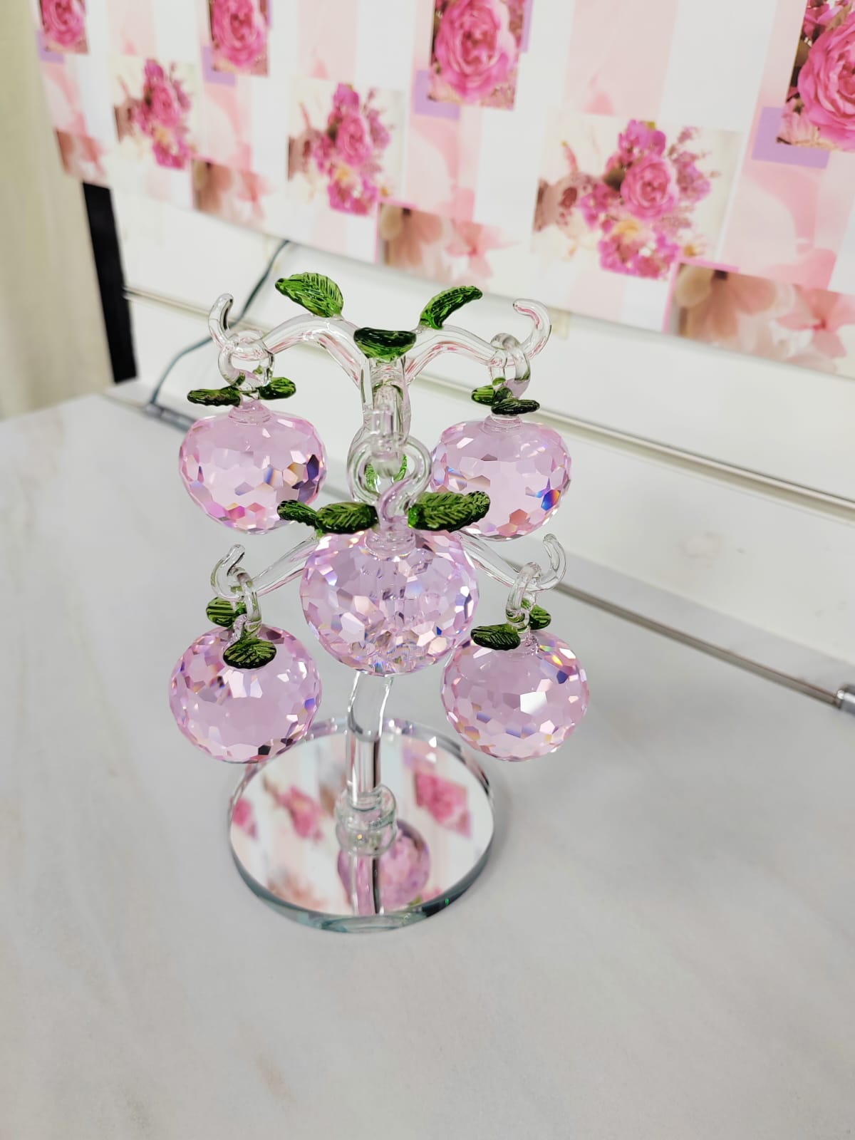 Glass Crystal Apple Tree with 6pcs