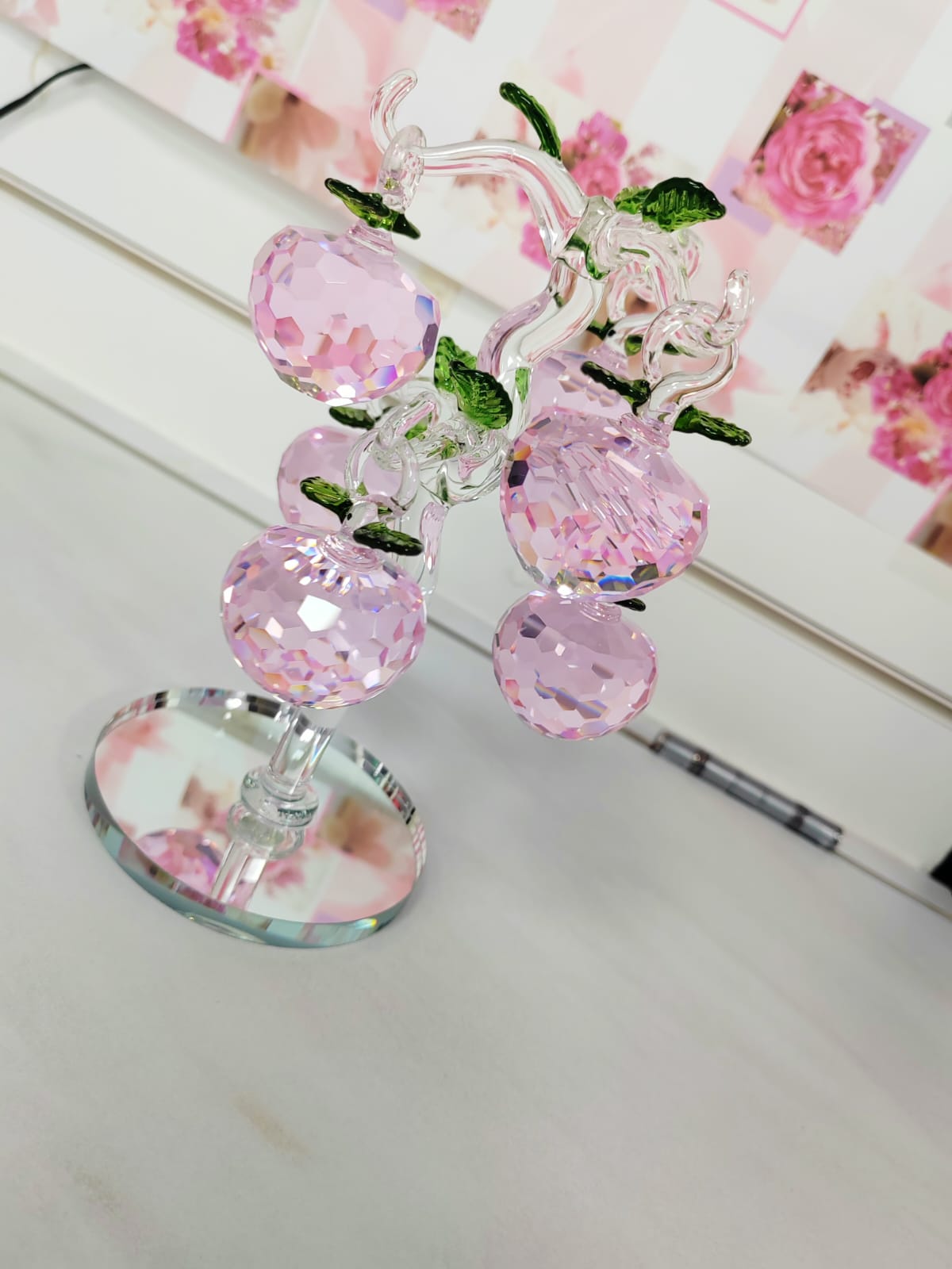 Glass Crystal Apple Tree with 6pcs