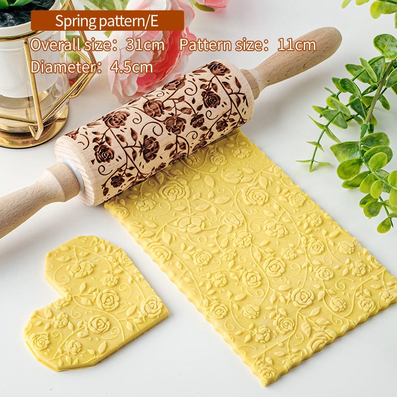 Home Cookie Flip Crust Print Roller Kitchen Baking Tools