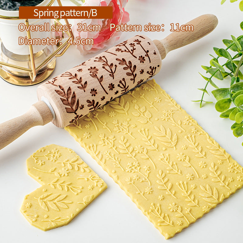 Home Cookie Flip Crust Print Roller Kitchen Baking Tools