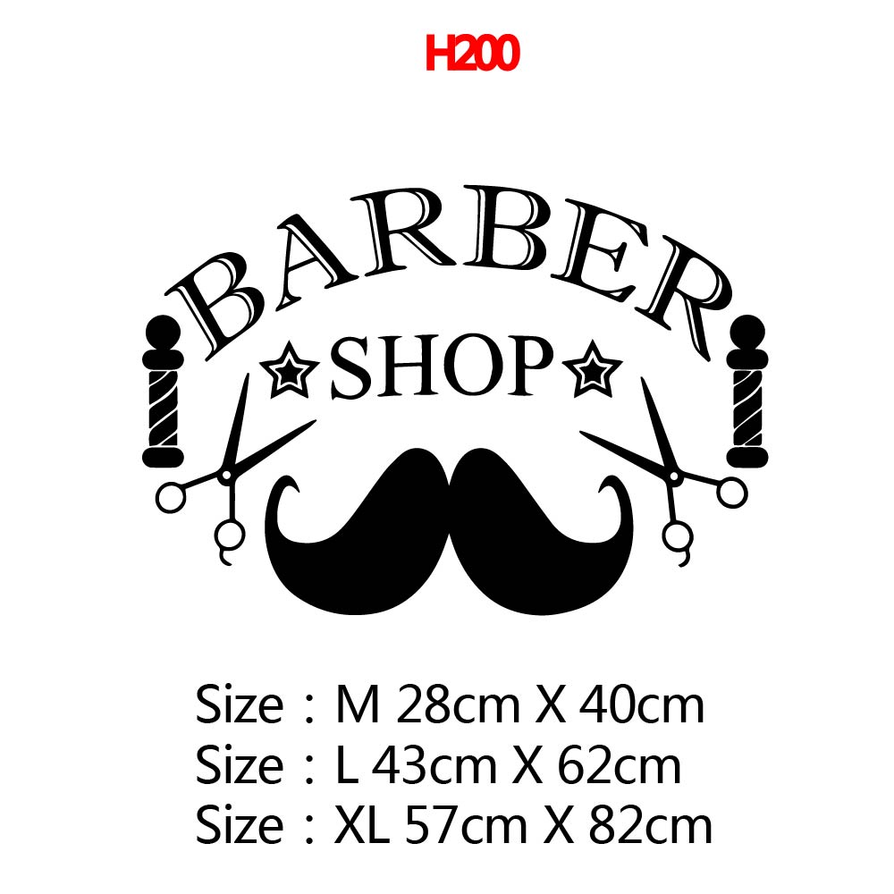 Carved Pattern Barber Shop Window Sticker