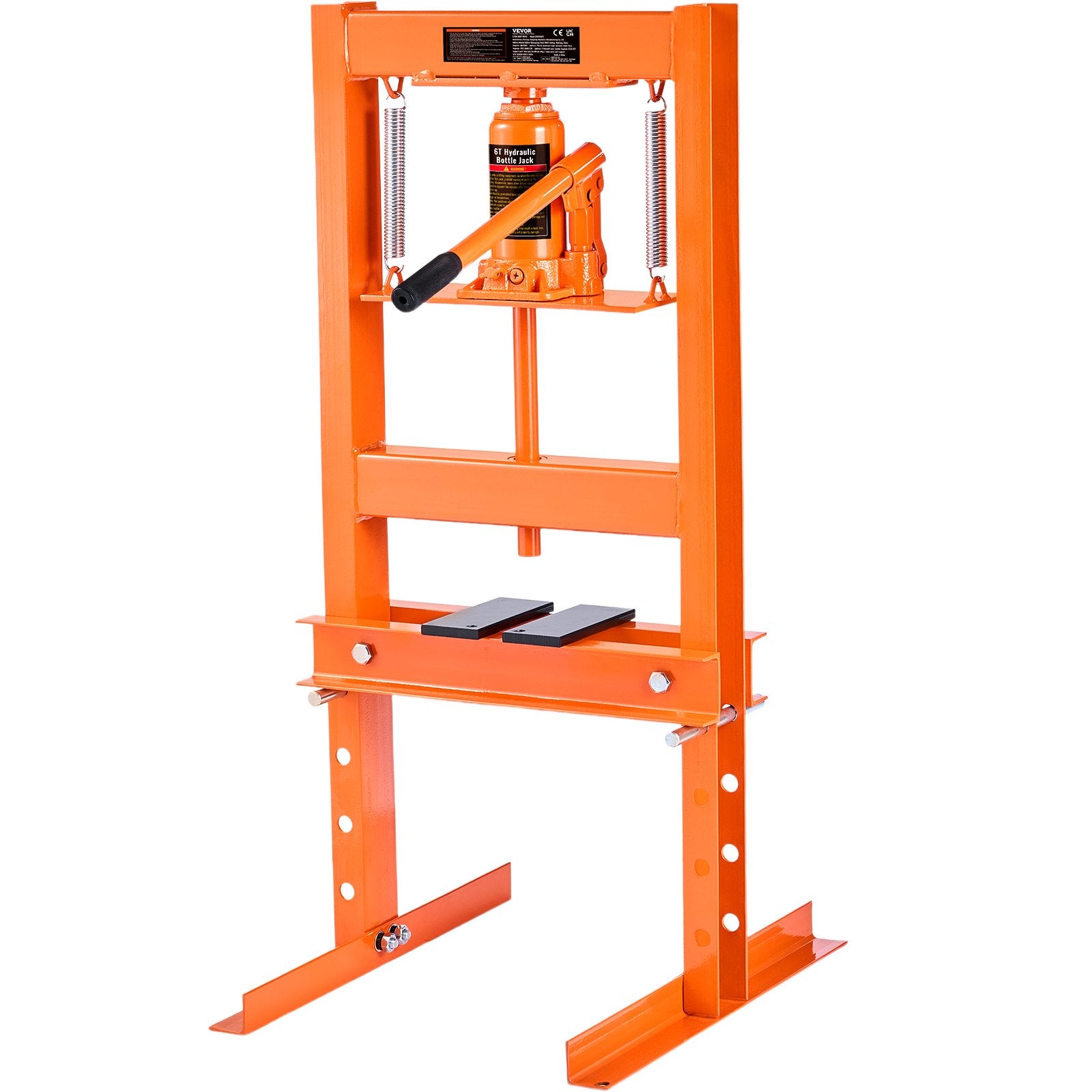 Hydraulic Shop Press, 6 Ton H-Frame Hydraulic GarageShop Floor Press, Adjustable Shop Press With Press Plates, Heavy Duty Hydraulic Press For Garage, Shop, Workshop