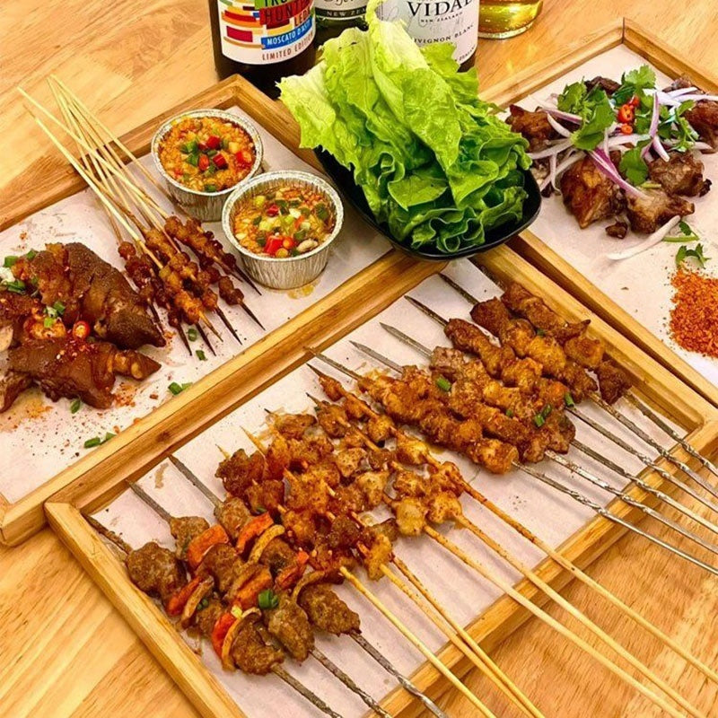 Barbecue Plate Bamboo Tray For Barbecue Shop